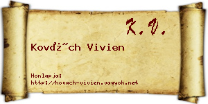Kovách Vivien névjegykártya