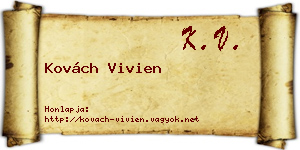 Kovách Vivien névjegykártya